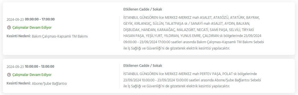 İstanbul'un 22 ilçesinde bu gece yarısından itibaren elektrik kesintileri yaşanacak 10